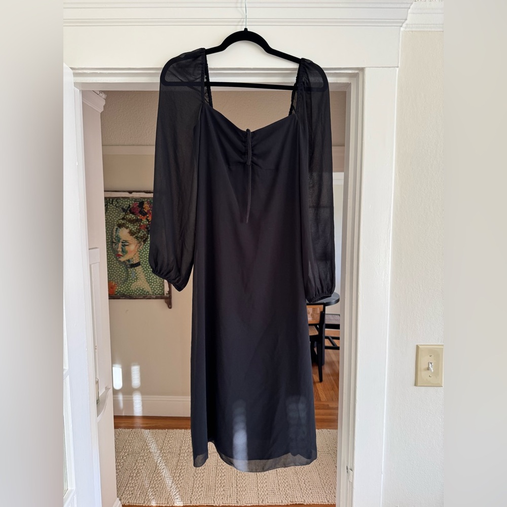 Aritzia Longsleeve Midi Dress Chiffon fit-and-flare longsleeve dress with tags!